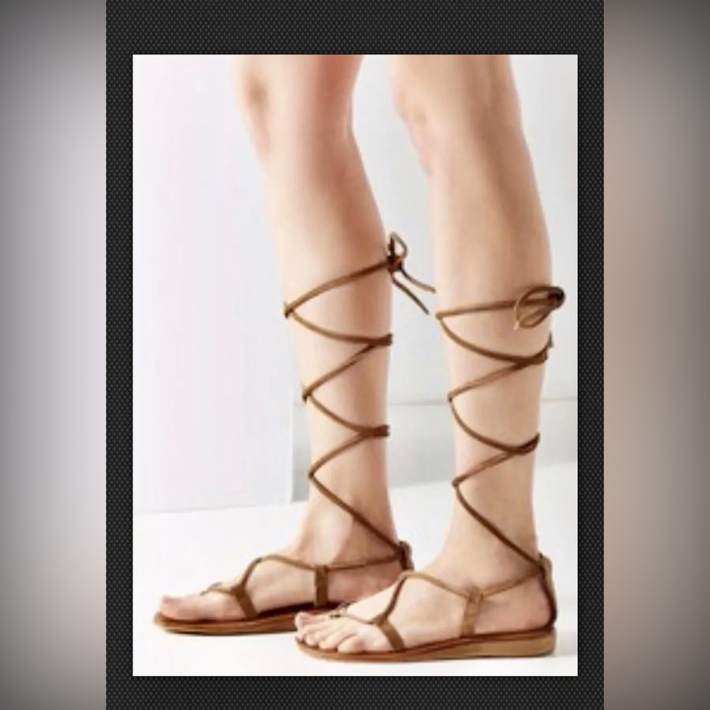 Jeffrey Campbell Women Vista Gladiator Suede Sandals Dark Brown 7M Designer